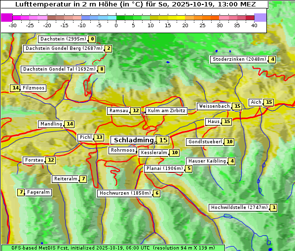 Temperatur, 19. 10. 2025