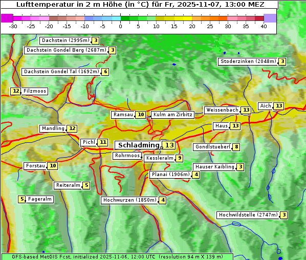 Temperatur, 7. 11. 2025