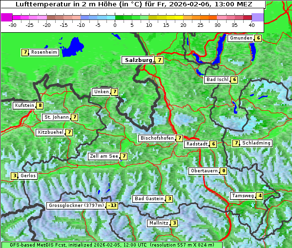 Temperatur, 6. 2. 2026