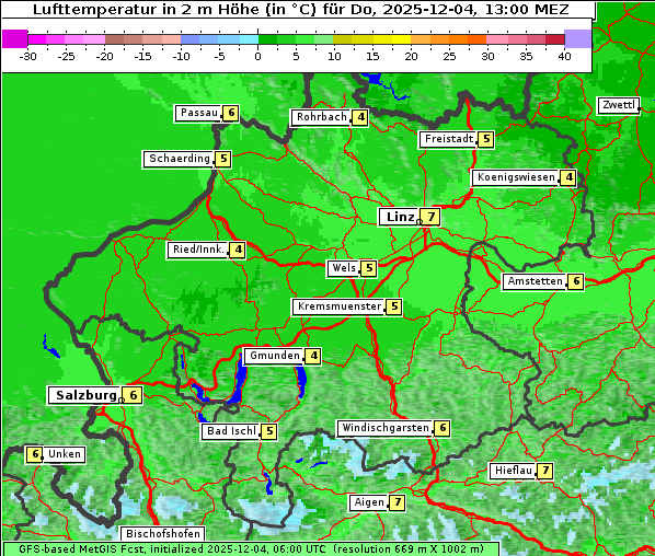 Temperatur, 4. 12. 2025