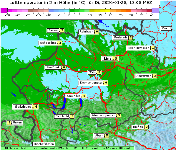 Temperatur, 20. 1. 2026