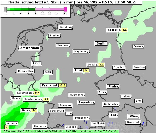 Niederschlag, 10. 12. 2025