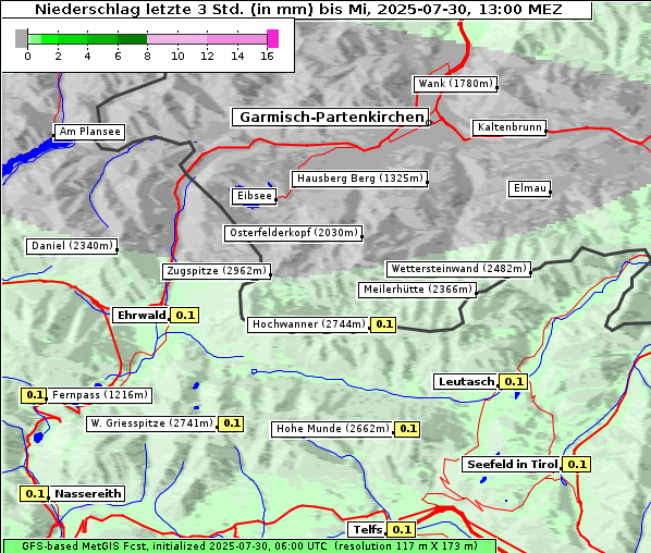 Niederschlag, 30. 7. 2025