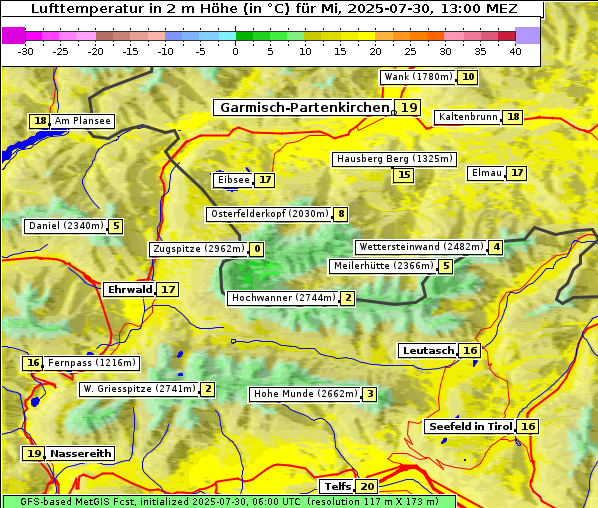 Temperatur, 30. 7. 2025