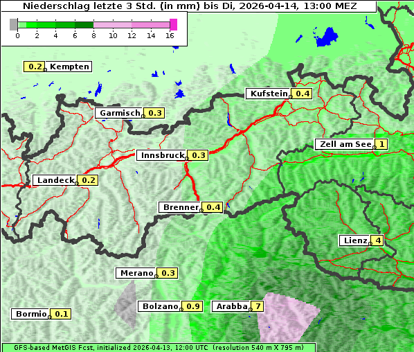 Niederschlag, 14. 4. 2026