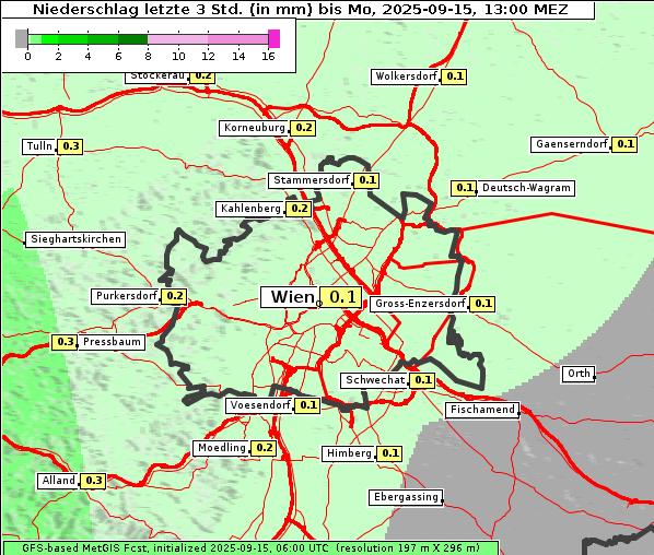 Niederschlag, 15. 9. 2025