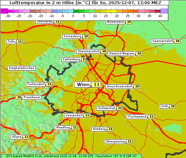 Temperatur, 7. 12. 2025