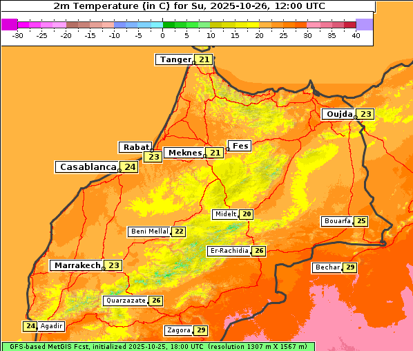 Temperatur, 26. 10. 2025