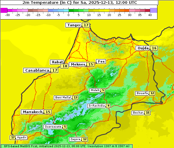 Temperatur, 13. 12. 2025