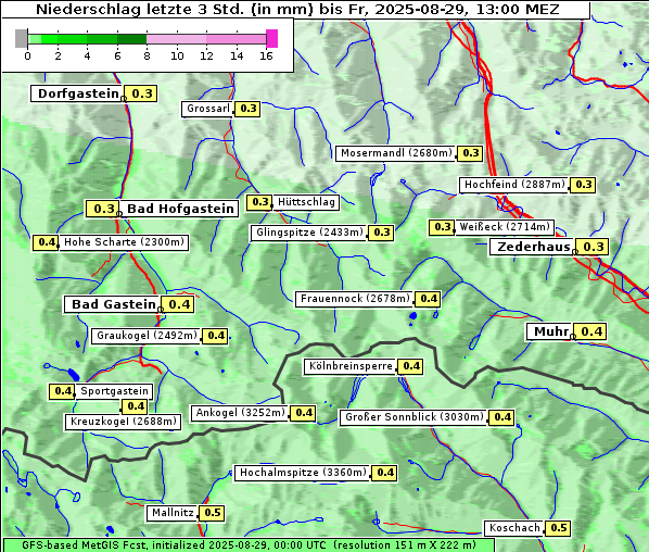 Niederschlag, 29. 8. 2025