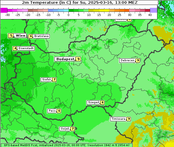 Temperatur, 16. 3. 2025