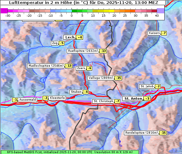 Temperatur, 20. 11. 2025