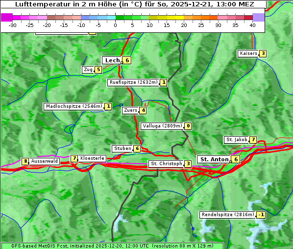 Temperatur, 21. 12. 2025