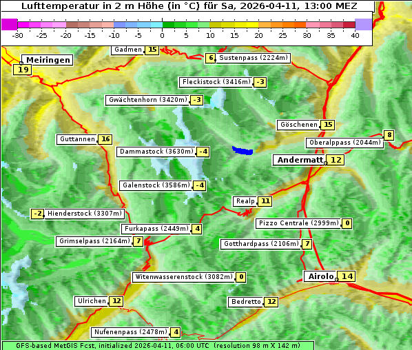 Temperatur, 11. 4. 2026