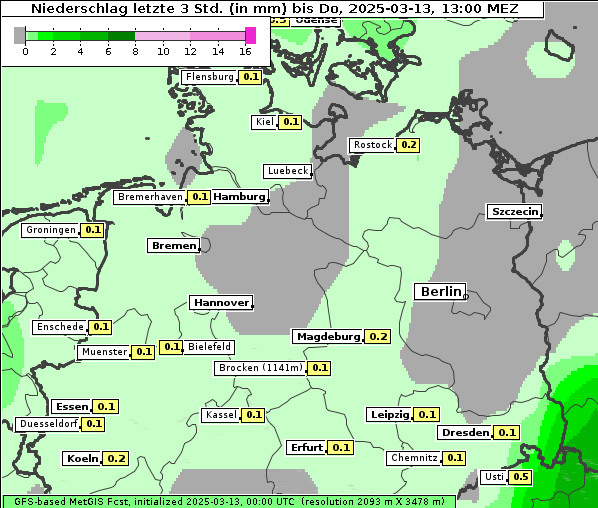 Niederschlag, 13. 3. 2025