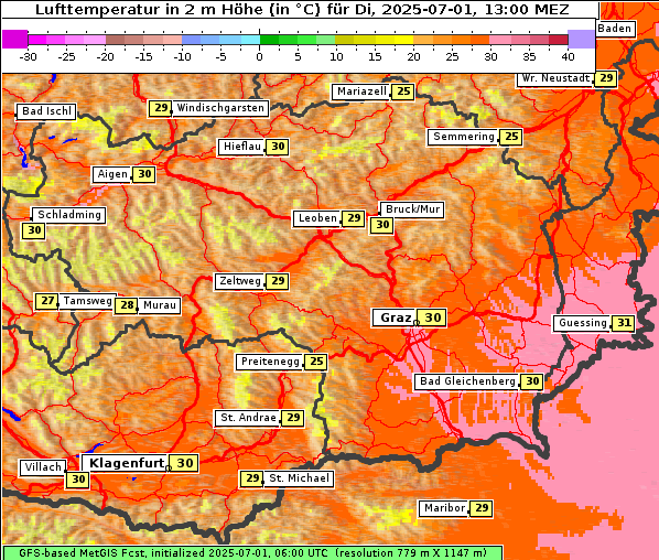 Temperatur, 1. 7. 2025