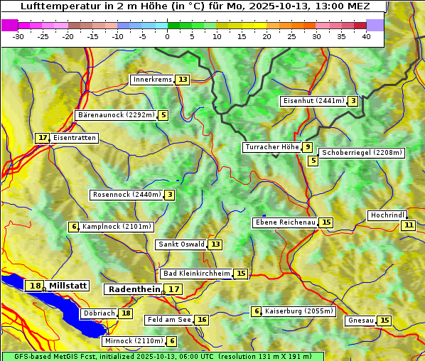 Temperatur, 13. 10. 2025