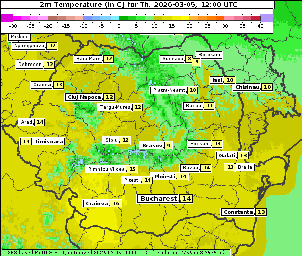 Temperatur, 5. 3. 2026