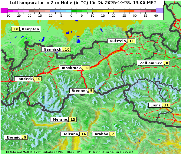 Temperatur, 28. 10. 2025