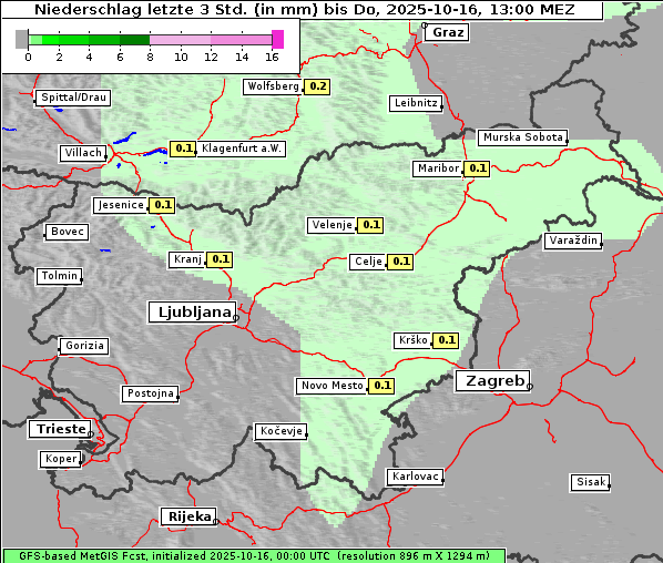 Niederschlag, 16. 10. 2025
