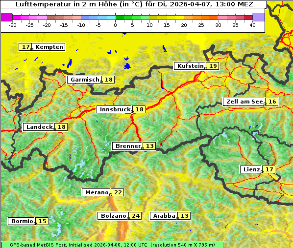 Temperatur, 7. 4. 2026