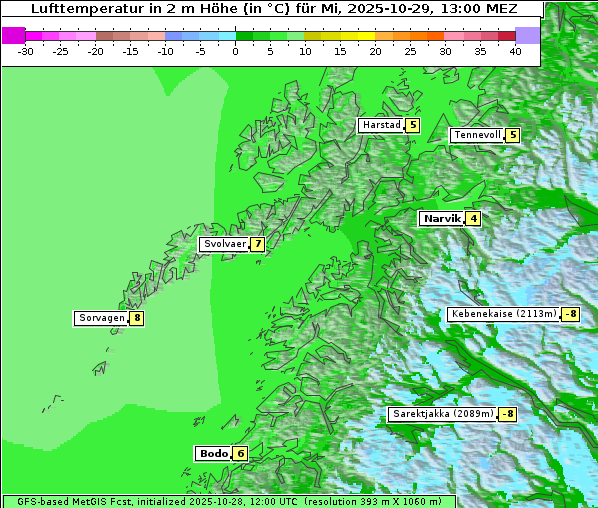 Temperatur, 29. 10. 2025