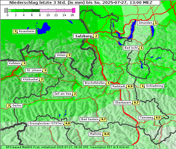 Niederschlag, 27. 7. 2025
