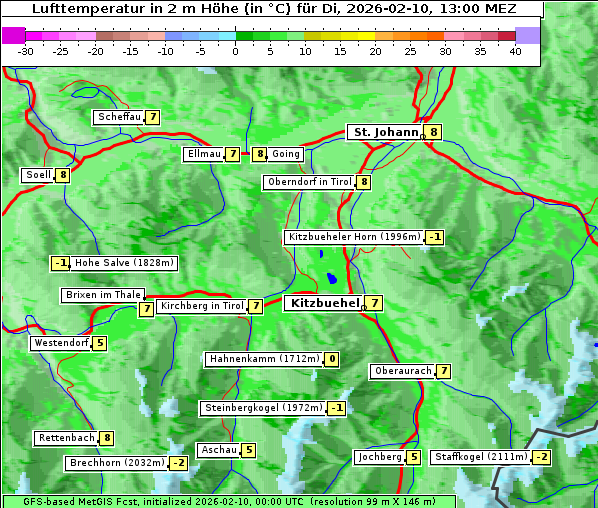 Temperatur, 10. 2. 2026