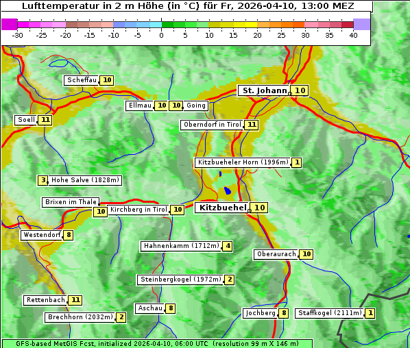 Temperatur, 10. 4. 2026