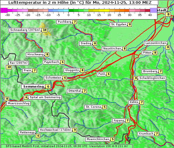 Temperatur, 25. 11. 2024