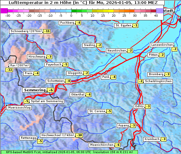 Temperatur, 5. 1. 2026