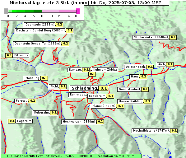 Niederschlag, 3. 7. 2025