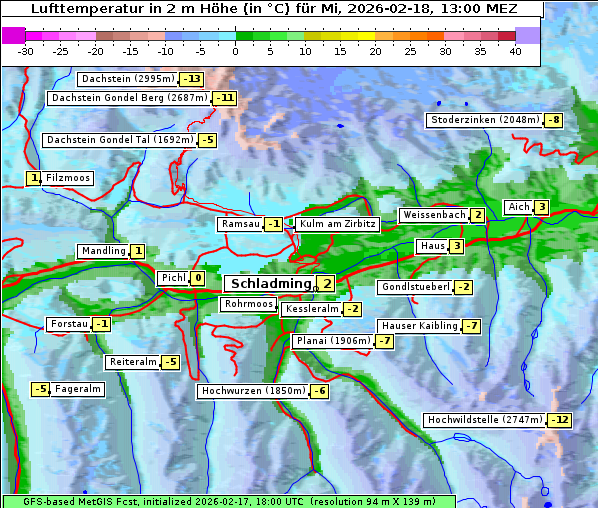 Temperatur, 18. 2. 2026