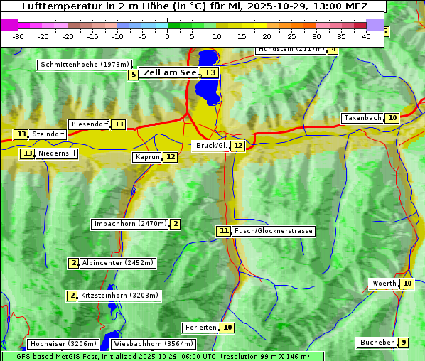 Temperatur, 29. 10. 2025