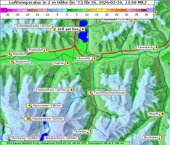 Temperatur, 10. 2. 2026