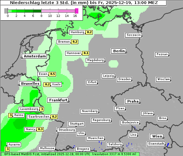 Niederschlag, 19. 12. 2025
