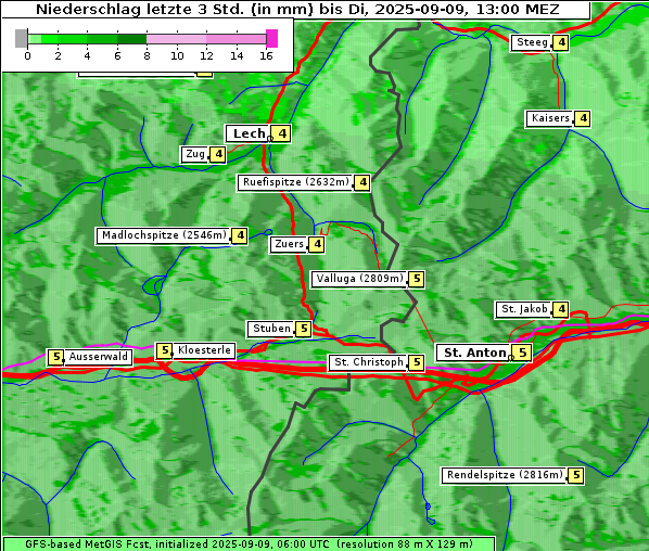 Niederschlag, 9. 9. 2025