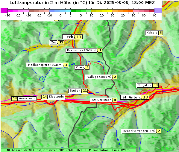 Temperatur, 9. 9. 2025