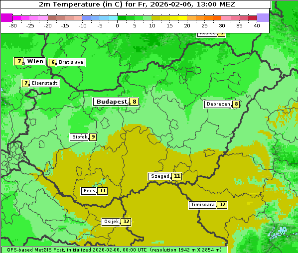 Temperatur, 6. 2. 2026