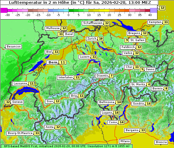 Temperatur, 28. 2. 2026