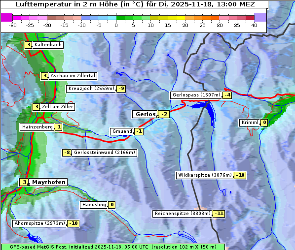 Temperatur, 18. 11. 2025