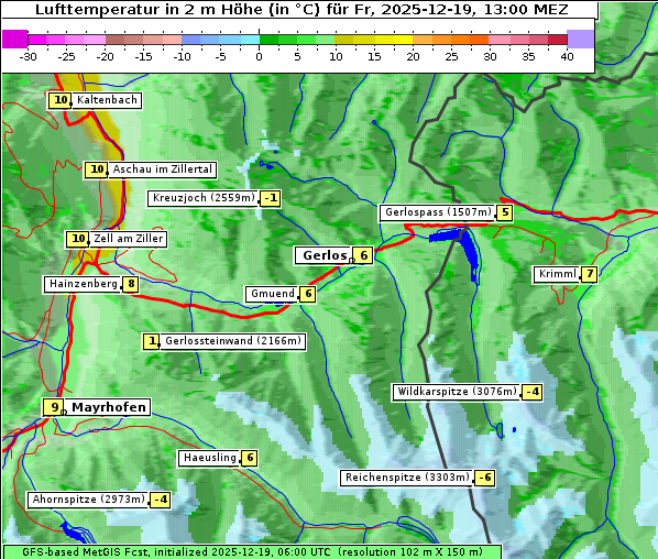Temperatur, 19. 12. 2025