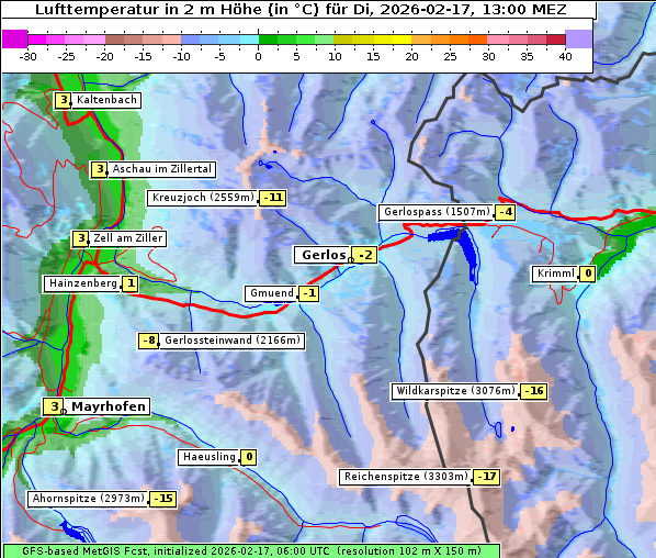 Temperatur, 17. 2. 2026