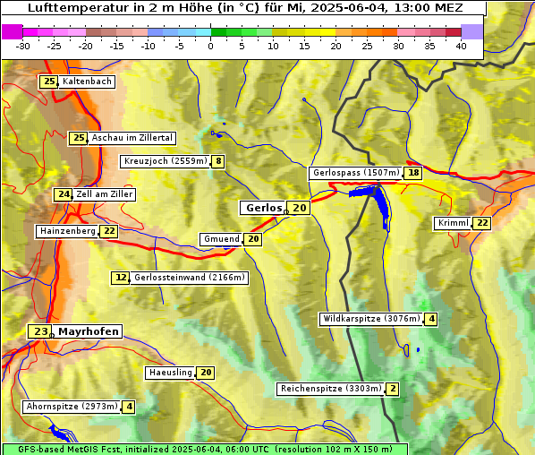 Temperatur, 4. 6. 2025