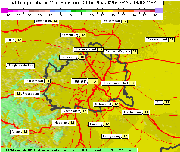Temperatur, 26. 10. 2025