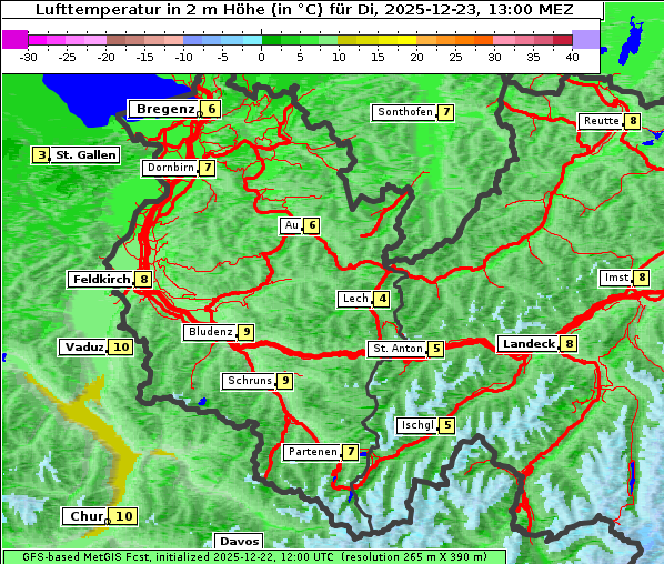 Temperatur, 23. 12. 2025