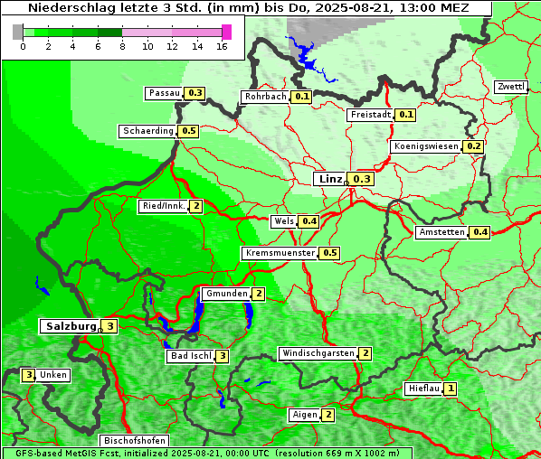 Niederschlag, 21. 8. 2025