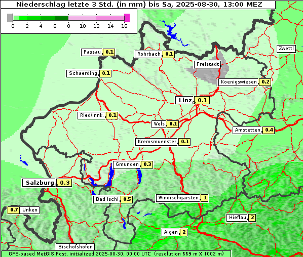 Niederschlag, 30. 8. 2025