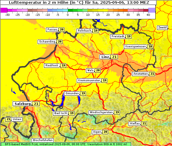 Temperatur, 6. 9. 2025