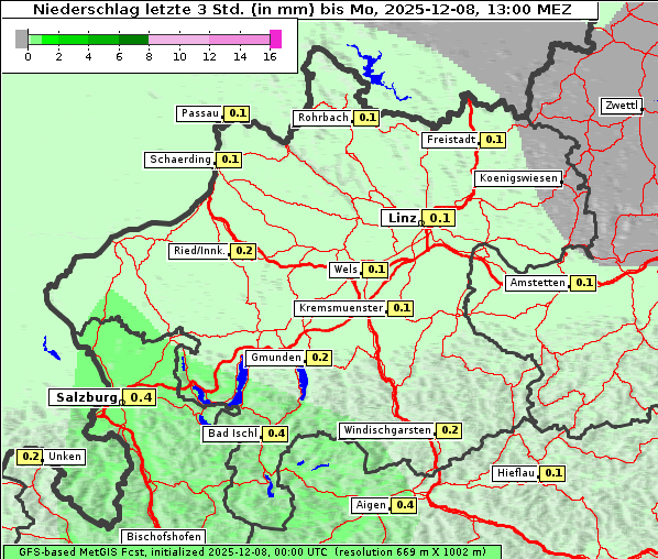 Niederschlag, 8. 12. 2025